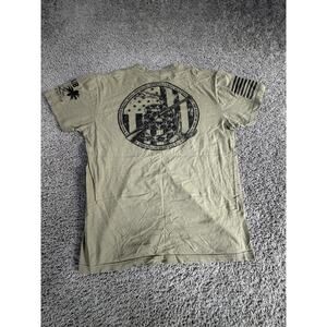 Grunt Style Shirt Mens Large Green Patriotic Snake Flag 2nd Amendment Tee Top